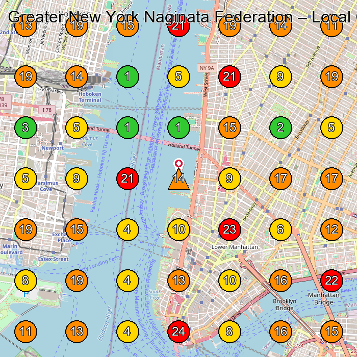 Greater New York Naginata Federation Martial Arts School GeoGrid ranking map for New York NY